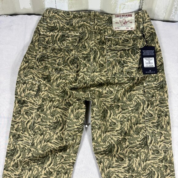 True Religion Camo Cargo Pants Mens Green Swirl Camo Utility Work Size 30 - Picture 4 of 16